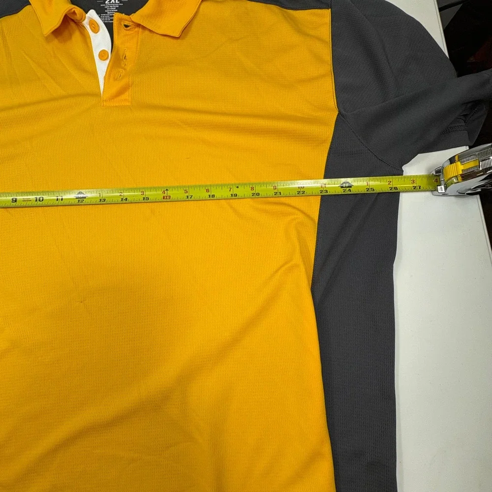 Holloway Dry Excel Performance Polo Yellow Gray Athletic Men's‎ 2XL